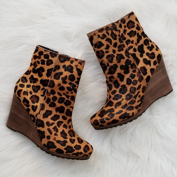 calvin klein leopard booties